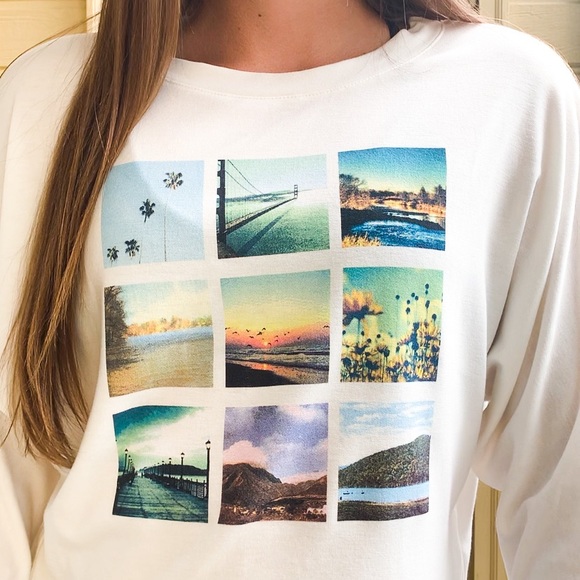 NWT Originality - Long Sleeve Travel Pic Collage - Picture 2 of 6